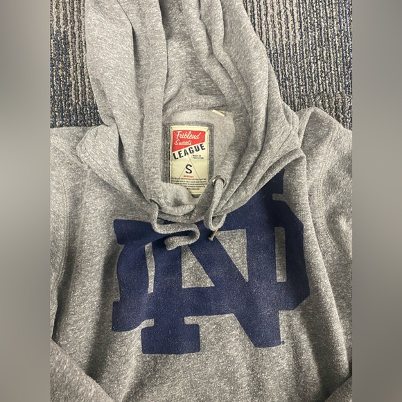 Notre Dame Grey Hoodie. Size: Small - Picture 4 of 5